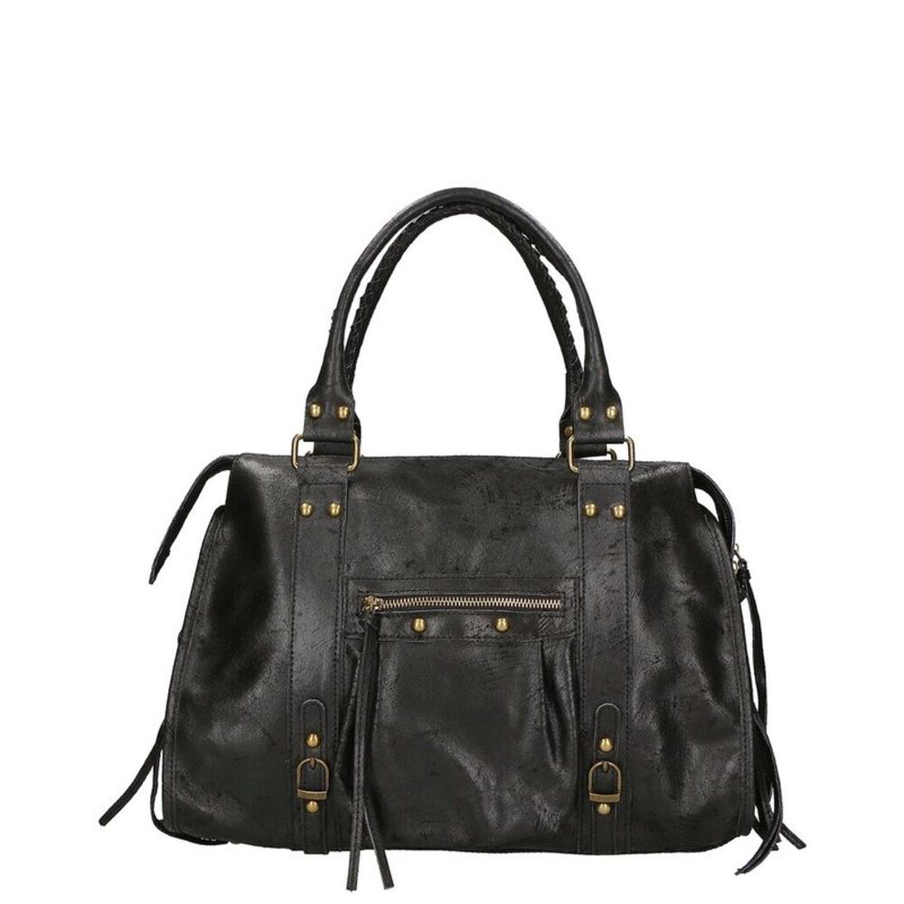 Chiara Ferretti Leather Satchel, Black